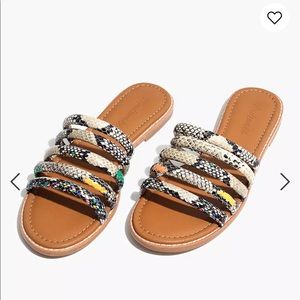 The Addie Slide Sandal in Stamped Snake